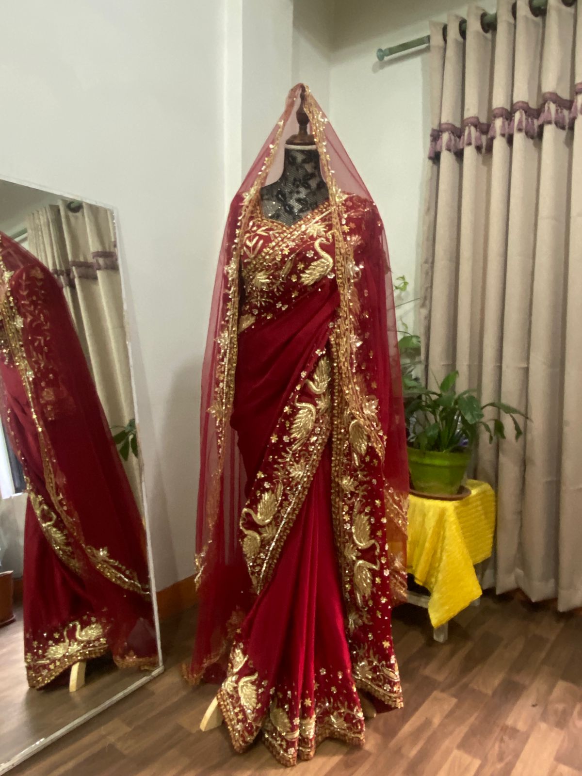 The Royal Swan Embroidered Bridal Saree